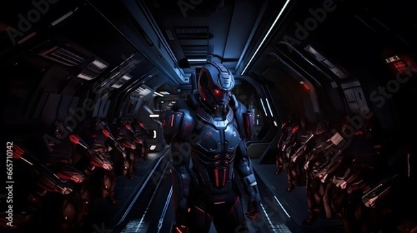 Obraz Space soldiers in space at war