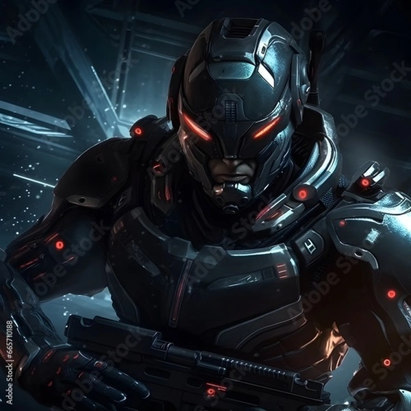 Obraz Space soldiers in space at war