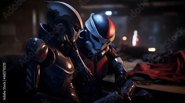 Obraz Space soldiers in space at war