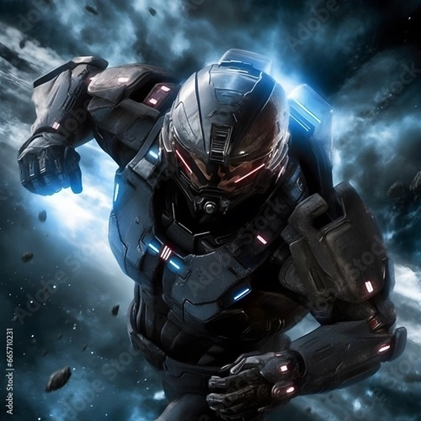 Obraz Space soldiers in space at war