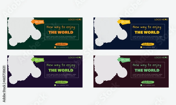 Fototapeta A vector template design web banner set with geometric shapes .Best for business proposal, marketing and also for business advertisement.