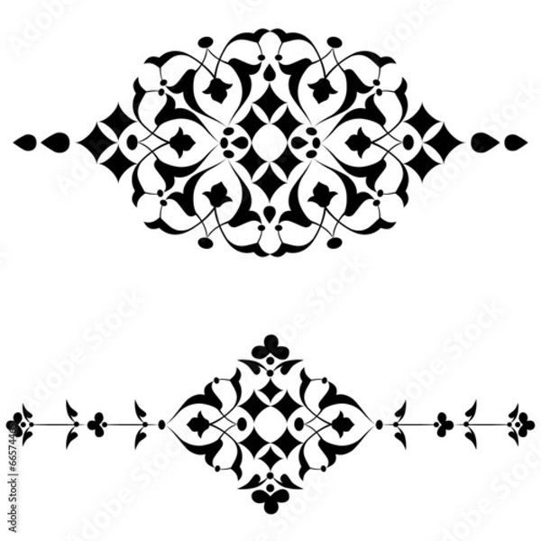 Obraz Ottoman motifs black design series of fifty four