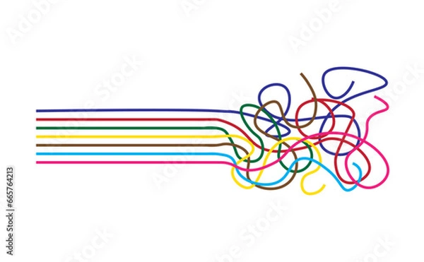 Fototapeta Order and chaos diagram isolated on white background. Concept and theory. Vector illustration.