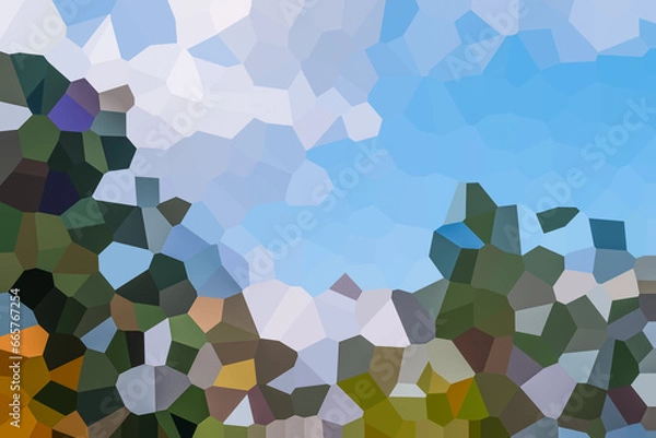 Obraz Mosaic pattern of trees with blue sky