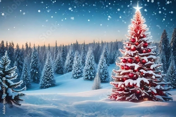 Fototapeta winter landscape with snow