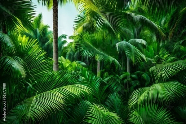 Fototapeta palm tree leaves