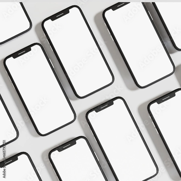 Fototapeta 3d render, Multi Devices Mockup for showcasing your UI design to clients