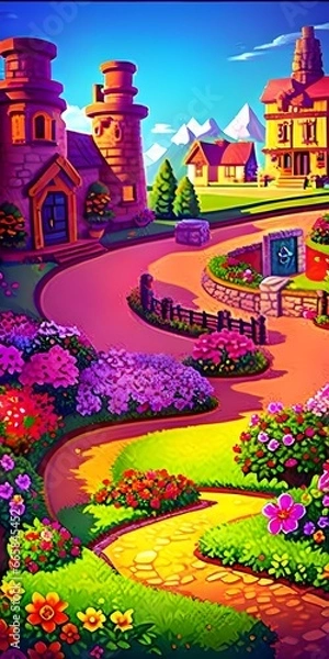Obraz a landscape for game level selection background ai generated