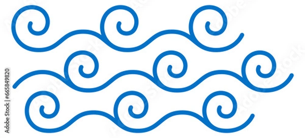 Fototapeta Blue swirl lines. Water waves abstract pattern