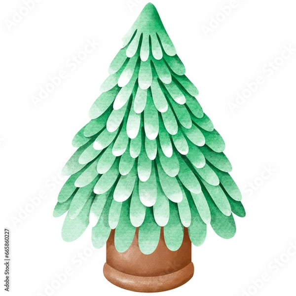 Obraz christmas tree isolated on white