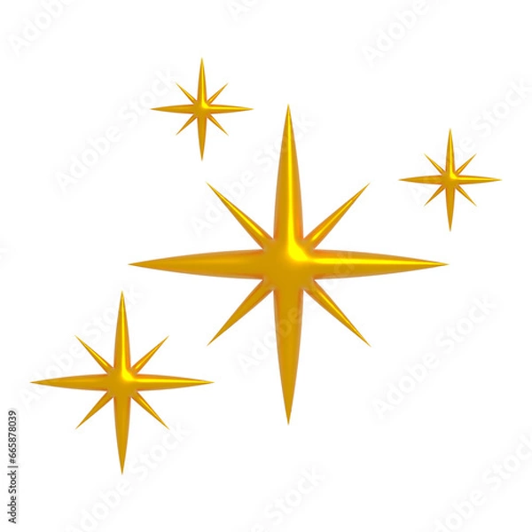 Fototapeta 3d yellow stars sparkle firework decoration twinkle shiny flash glowing light effect stars and bursts