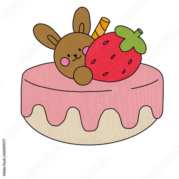 Obraz cake with strawberry
