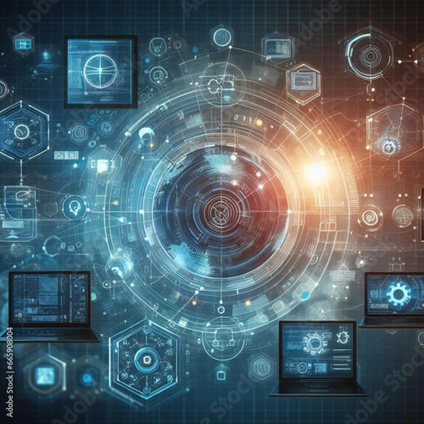 Obraz System development in digital ai technological network connection