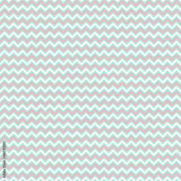 Obraz Seamless vector pattern with zigzag lines. Pastel colors. Vector illustration.