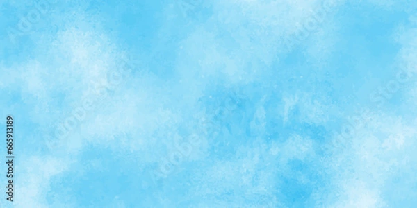 Fototapeta Blue sky is surrounding with tiny white clouds, soft and lovely sky blue watercolor background with clouds,white cloud and clear blue Abstract sky in sunny day with clouds.	