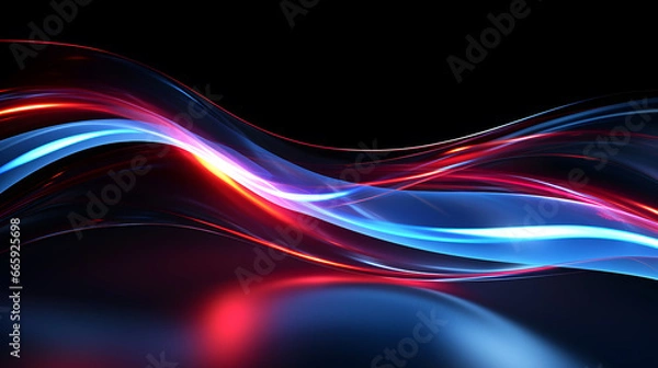 Fototapeta abstract colorful background with smooth lines and waves, futuristic wavy illustration