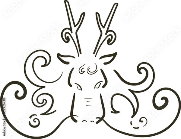 Obraz アートな辰年の竜イラスト素材