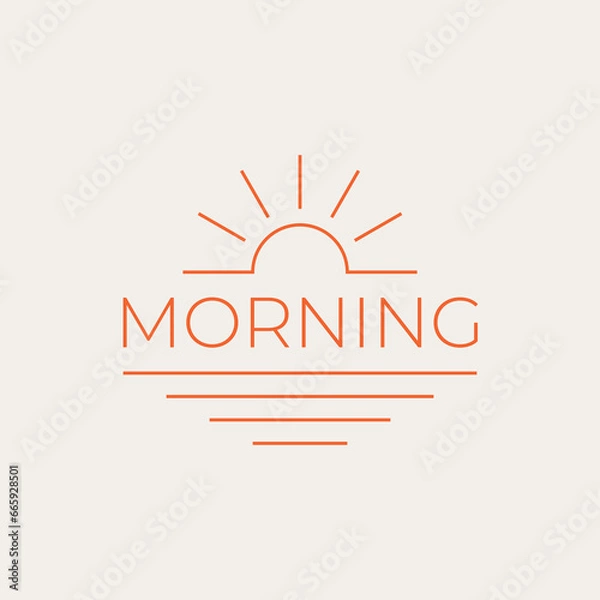 Obraz Morning minimalist logo design. Monoline logo design.