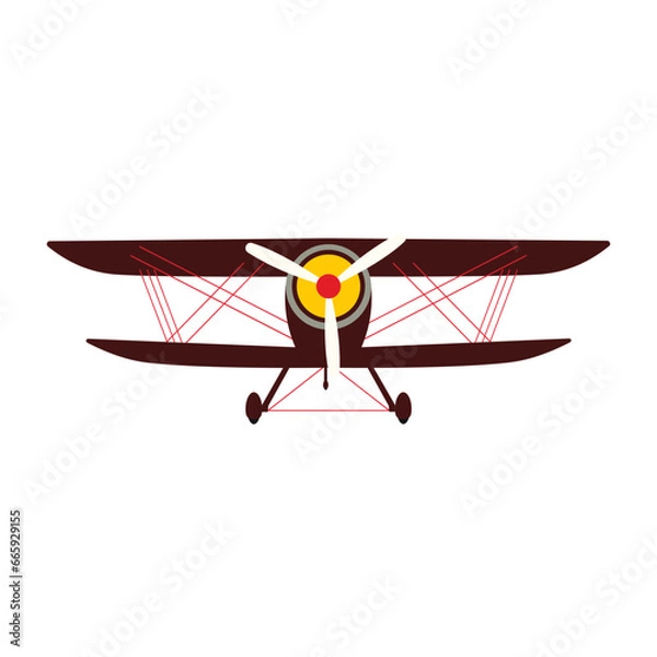 Obraz Ancient Fighter Planes Vector Illustration