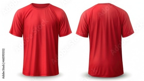 Fototapeta red t shirt isolated on white background