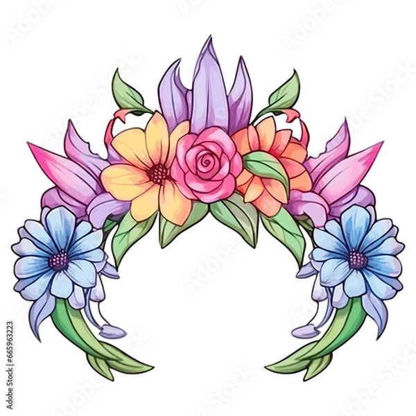 Obraz Floral Elegance: Captivating Flower Crown