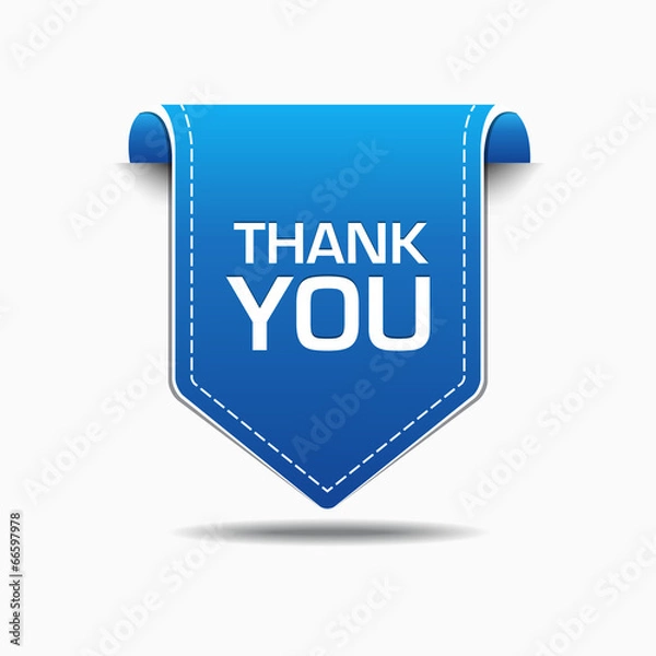 Obraz Thank You Blue Label Icon Vector Design