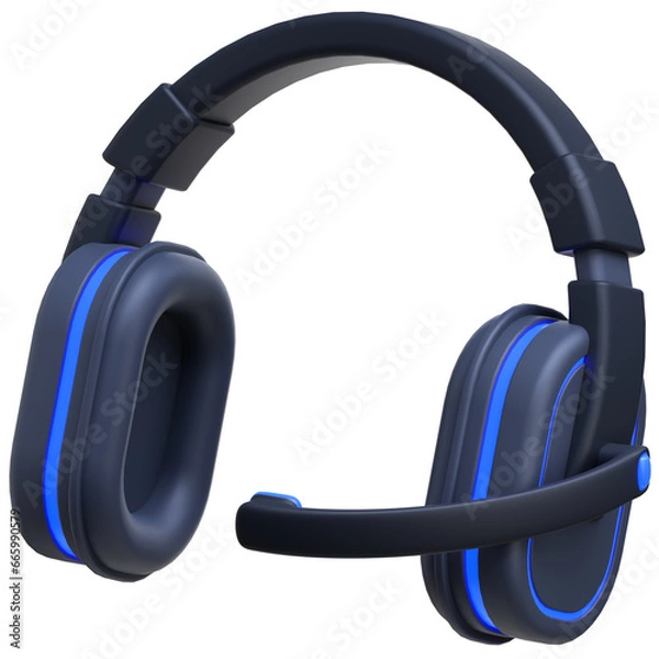 Fototapeta 3d icon Headset, 3d illustration, 3d element, 3d rendering.