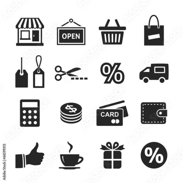 Obraz Shopping Icon Set. Simplus series