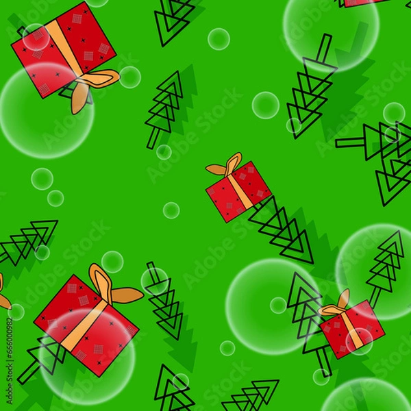 Fototapeta seamless pattern with christmas presents
