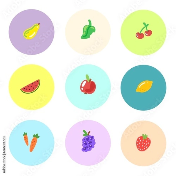 Fototapeta a summer set of stickers for a daily planner