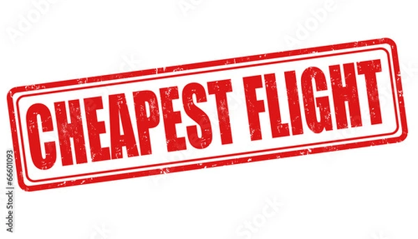 Fototapeta Cheapest flight stamp