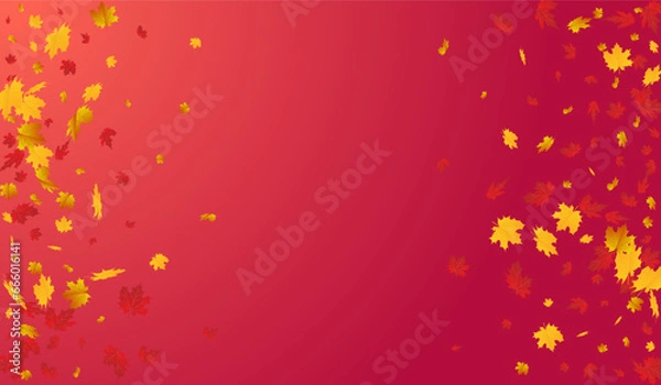 Fototapeta Brown Plant Vector Red Background. Pattern Leaf