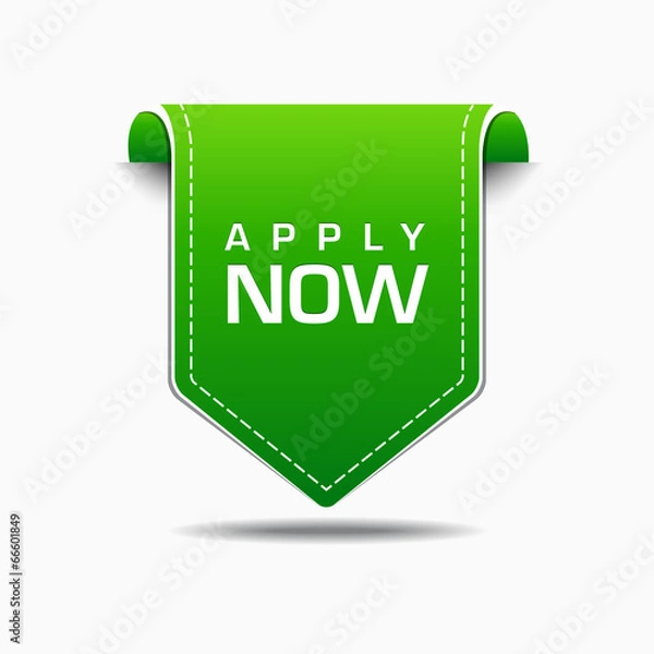 Fototapeta Apply Now Green Label Icon Vector Design