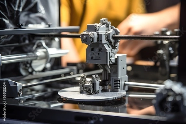 Obraz 3D printer printing figure.