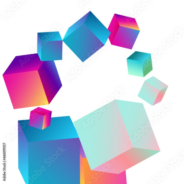 Fototapeta Multicolored Box Vector White Background. Rainbow