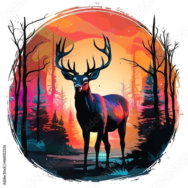 Fototapeta 鹿のアート | Generative AI
