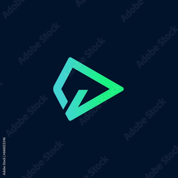 Obraz logo triangle that forms the letter D abstract
