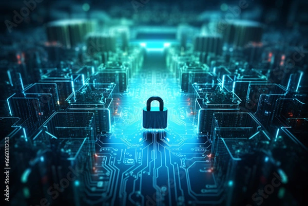 Fototapeta Futuristic Cyber Security