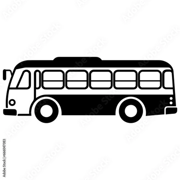Fototapeta Simple Bus Icon Illustration Vector in Trendy Flat Isolated on White Background. SVG Vector