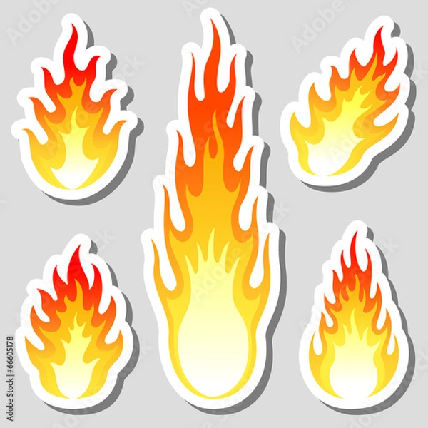 Obraz Fire flame stickers set