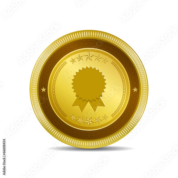 Fototapeta Medal Circular Vector Gold Web Icon Button