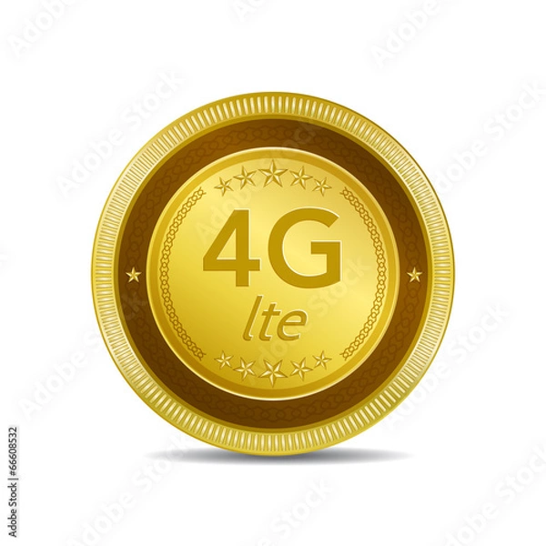 Fototapeta 4g Sign Circular Gold Vector Button Icon