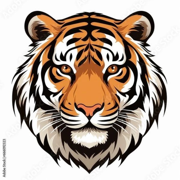 Obraz Stylized Tiger Illustration on White Background