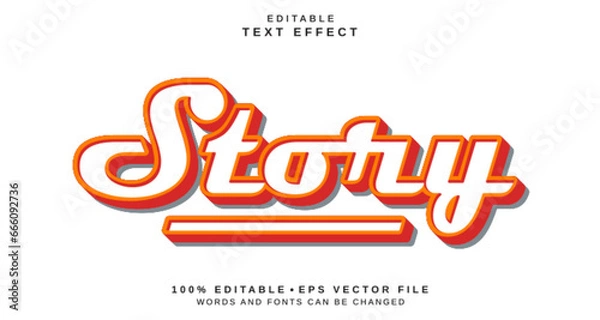 Fototapeta Editable text style effect - Story text style theme.