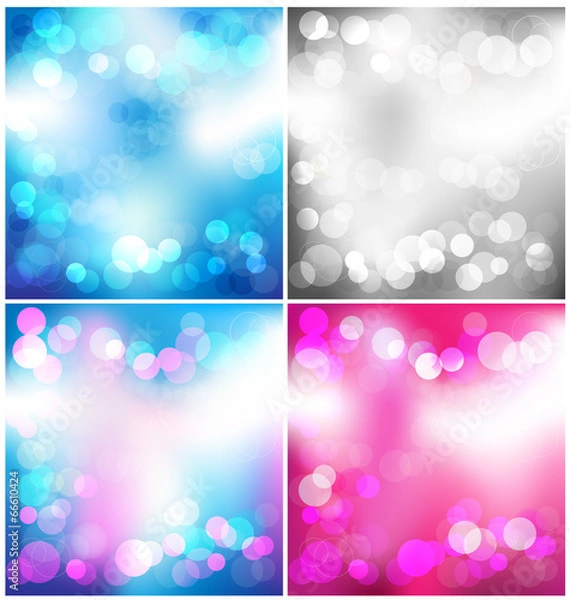 Obraz Set of colorful abstract vector background  with bokeh lights