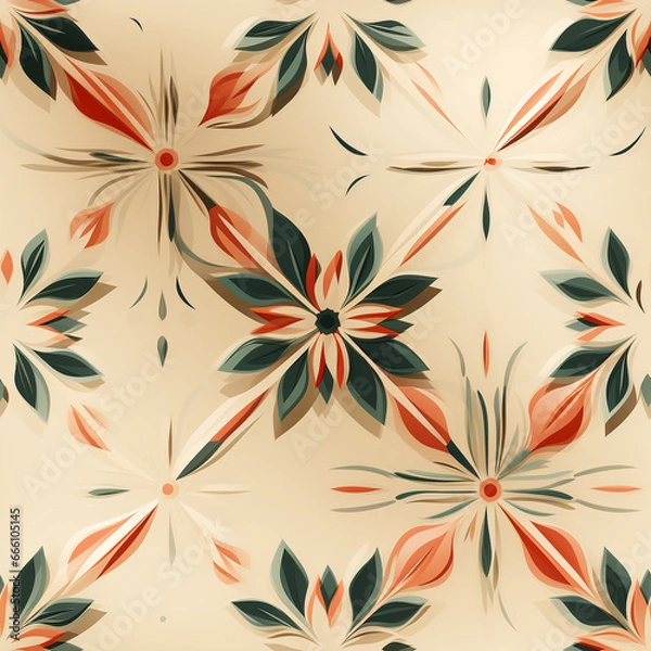 Fototapeta seamless pattern Asian traditional ornaments design background