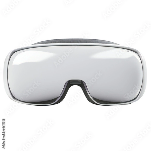 Fototapeta White VR glasses isolated on transparent background, Generative AI