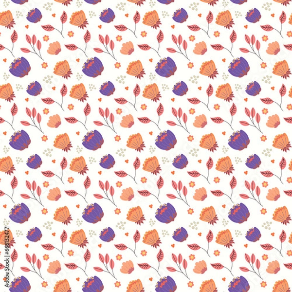 Fototapeta Abstract flower pattern background. Vector illustration.