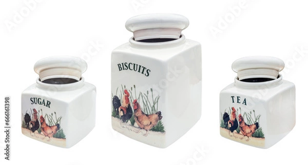 Fototapeta Kitchen containers. Transparent Background.