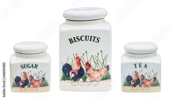 Fototapeta Kitchen containers. Transparent Background.